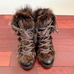 Christian Louboutin Fanny Fur & Leather Flat Boot